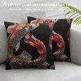 Creowell Throw Pillow Cover Watercolor Japanese Fish Carp Koi Seamless