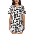 thumbnail image 1 of Fotbe Cool Camera Conjunto de Pijama Estampado para Mujer, 2 Piezas, Ropa de Dormir con Camiseta de Manga Corta y Shorts Suaves-4X-Large, 1 of 6