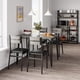 thumbnail image 3 of 5 - piece kitchen dining mesa set in gray para 4, rectangular wood top y 4 cushioned sillas, ideal para para small spaces y apartments, 3 of 8