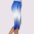 thumbnail image 4 of LADIGASU Women Solid Printing Elastic Waist Sports Casual Capris Pants With Side Pockets, 4 of 7