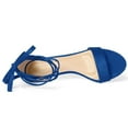 thumbnail image 4 of DARING DIVA Stylish Women's Lace Up Black Sandals with Kitten Heel Royal Blue 10, 4 of 7