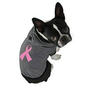 Ruff Ruff and Meow Dog Hoodie, Cancer Ribbon, Black, Extra-Small