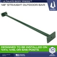 thumbnail image 2 of Ultimate Body Press OBL-G Home Gym Outdoor 4Ft Straight Pull Up Bar, Green, 2 of 5