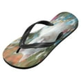 thumbnail image 2 of YAZAOOSummer Flip Flops Creatively White Cat Among Colorful Flowers Simple Beach Sandals, 2 of 8