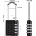 thumbnail image 3 of Paquete de candado de combinación resistente a la intemperie de 2,6 "de largo con grillete negro auspicioso, 3 of 4