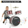 thumbnail image 2 of Studyset Drum Set,3 Piece Junior Drum Set with with Cymbal,Tom,Bass Drum,Drumsticks,Bass Pedal and Drum Stool,Beginner Musical Instruments,Drum Kit for Beginner, 2 of 8