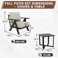 thumbnail image 3 of EAGLE PEAK Urban Slate 3 PCS Outdoor Bistro Set with Modern Patio Chairs and Table, Black/Beige, 3 of 9