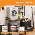 thumbnail image 4 of Craftian 76.6"H Washer & Dryer Storage Rack with Hamper, Laundry Room Storage Shelves, Brown, 4 of 8