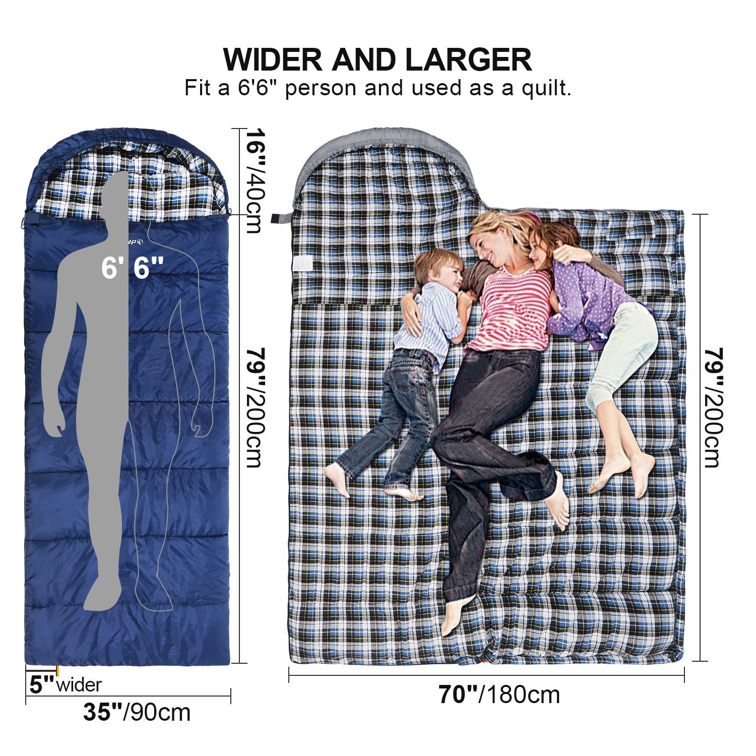 Redcamp Flannel Sleeping Bag for Adults photo 7