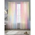 thumbnail image 3 of Pink Purple Semi Sheer Curtains 108 Inch Length 2 Panels Set, Modern Colorful Ombre Abstract Tie Dye Art Sheer Kitchen Curtain Privacy Voile Window Curtain for Living Room Bedroom Rod Pocket Drapes, 3 of 7
