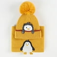 thumbnail image 4 of NAISIBABY Toddler Beanie Hat and Scarf 2-Piece, Cute Graphic Scarf Ski Cap with Pom Winter Warm Outdoor Set Yellow 1-3T, 4 of 8