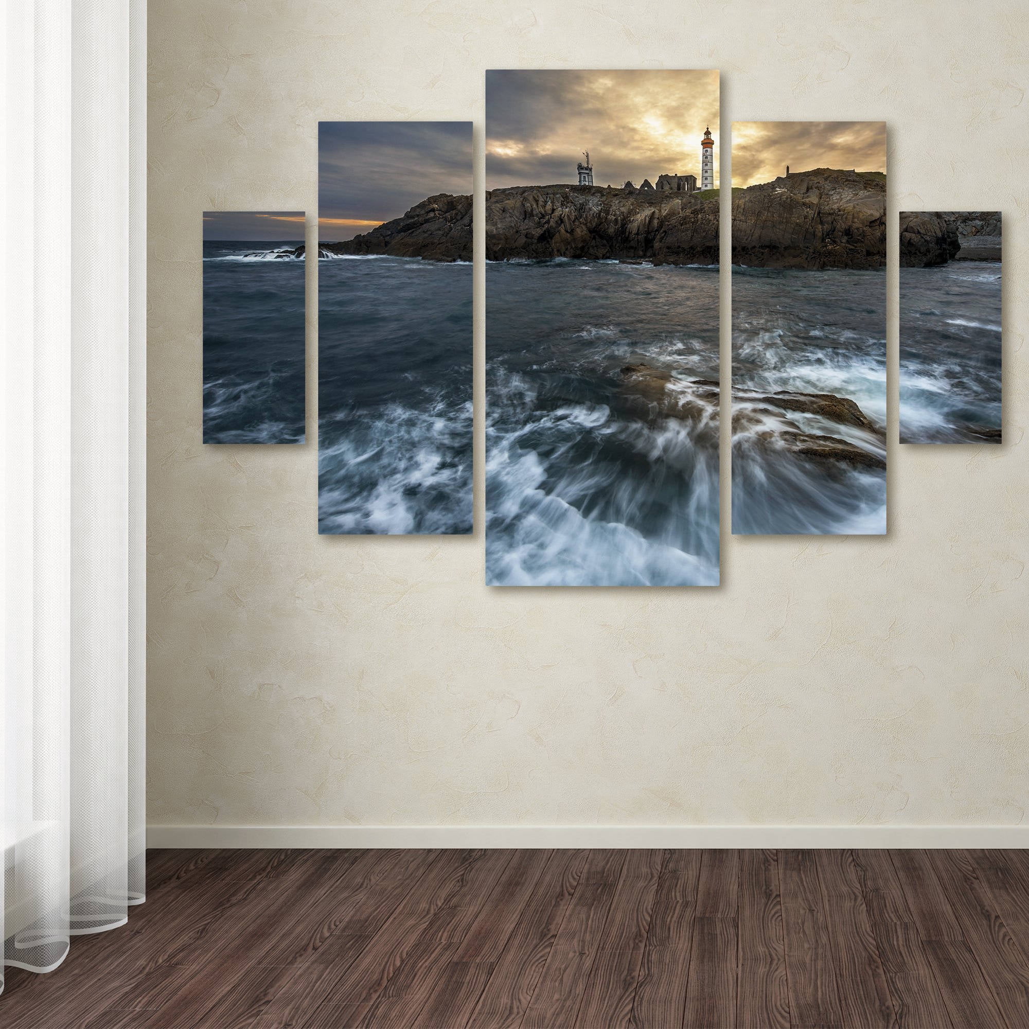 Trademark Fine Art "The Lighthouse" Canvas Art by Mathieu Rivrin 5-Piece Multi-Panel Art Set