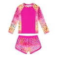 thumbnail image 4 of MuXiKeJi Clothes Kids Girls Rash Guard Swimsuits 2 Piece Bathing Suit UPF 50+ Summer Swimwear Size 7-12T, 4 of 5