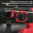 thumbnail image 2 of Mistaha 21V Cordless Lithium Electric Hammer Drill with Impact Drill and Chisel Function, Variable Speed Switch, Depth Gauge, 2 Batteries, Charger, 5 Drill Bits, Flat Chisel, Point Chisel, Drill, 2 of 6
