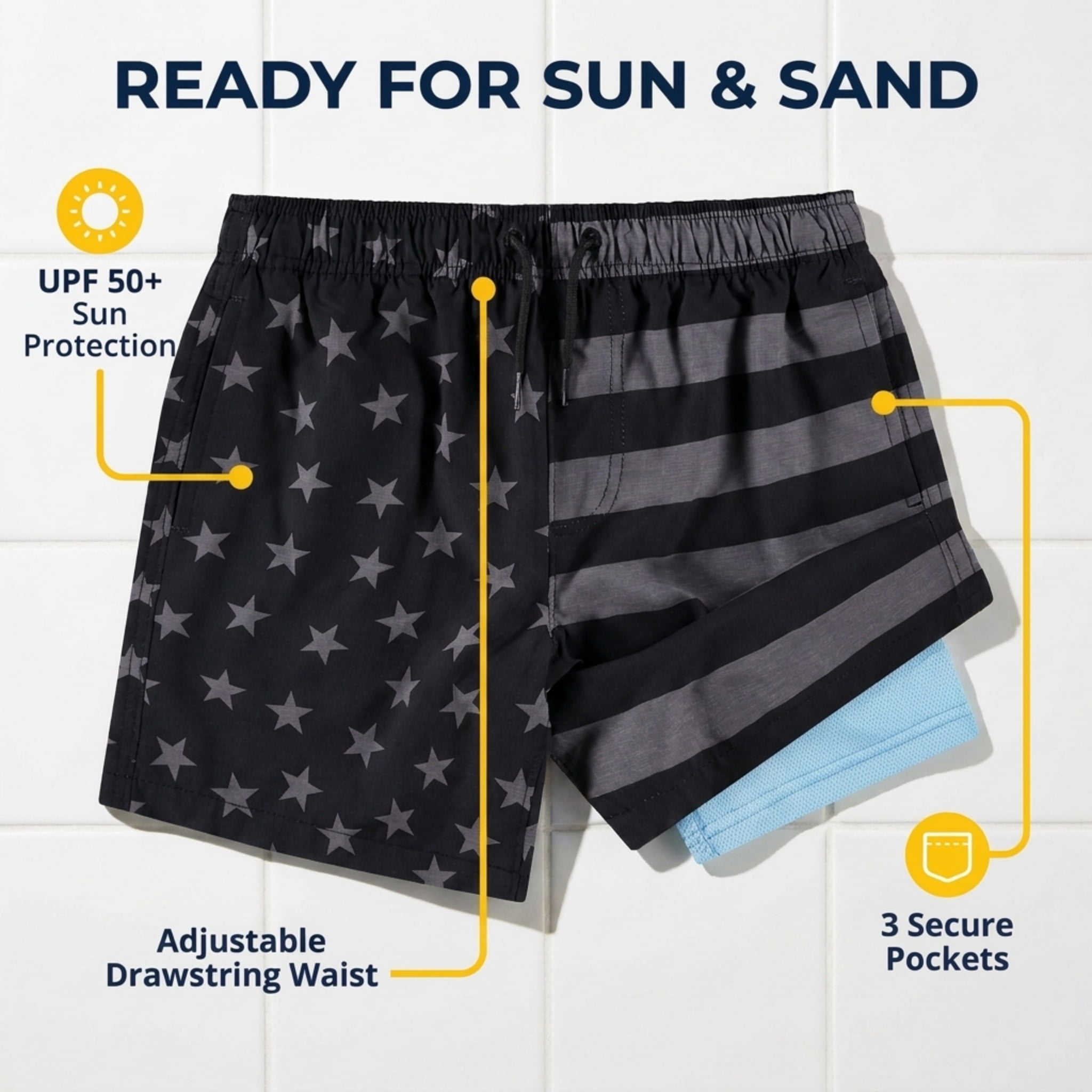 USA Flag Swim Trunk