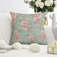thumbnail image 2 of Floral Rose Pillow Covers 16x16 Inch Linen Decorative Square Throw Pillow Covers for Home Sofa Bedroom Outdoor Indoor, 2 of 6