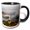 Black/White, variant on 3drose, Statue of Jesus on Corcovado Mountain, Rio De Janeiro, Brazil. Aerial, 11oz Magic Transforming Mug