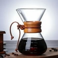 thumbnail image 5 of HOTWINTER Pour Over Glass Coffee Maker, Glass Coffee Dripper with Wooden Collar and Metal Filter, 5 of 6
