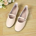 thumbnail image 5 of Wensltd Women Mary Jane Flat Shoes Round Toe Solid Color Daily Office Breathable Casual Shoes Wide Width, 5 of 9