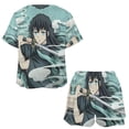 thumbnail image 4 of Demon Slayer Muichiro Tokito Women Pajamas Set Loungewear Sleepwear 2 Piece PJ Sets, 4 of 8