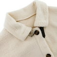 thumbnail image 6 of Fashion Fleece Jackets for Womens Winter Warm Plus Size Casual Solid Round Neck Pocket Hem Slit LooseTop Long Sleeve Parkas, 6 of 9