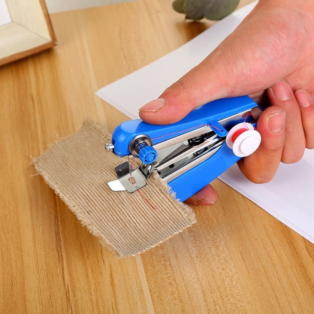 unbranded 3Pcs Mini Sewing Machine Handheld for Beginners Basic Sewing Automatic Feed Red White Blue