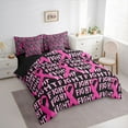 thumbnail image 3 of Castle Fairy Teens Pink Ribbon Bedding Comforter Set,Breast Cancer Queen Bedding Sets, 3 of 8