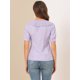 thumbnail image 3 of INSPIRE CHIC Camisa Casual Con Botones En El Frente Y Cuello Plisado Para Mujer Púrpura L, 3 of 6