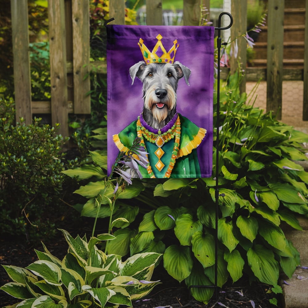 Irish Wolfhound King of Mardi Gras Garden Flag 11.25 in x 15.5 in