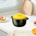 thumbnail image 4 of Hiroekza Kitchen Gadgets Yellow Cover Casserole Soup Slow Cooker Household Porridge Pot Rice Dry Burning Does Not Crack Natural Gas Open Flame Kitchen Utensils, 4 of 6