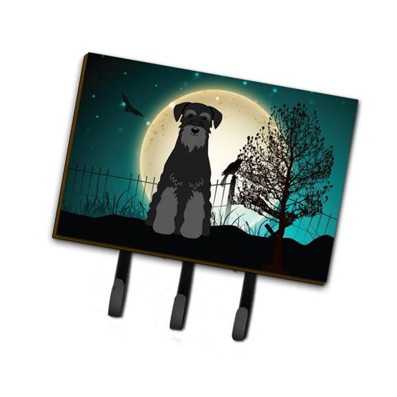 Halloween Scary Standard Schnauzer Black Leash or Key Holder