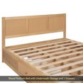 thumbnail image 5 of Queen Size Wood Platform Bed with Underneath Storage and 2 Drawers, Wood Color, 5 of 16