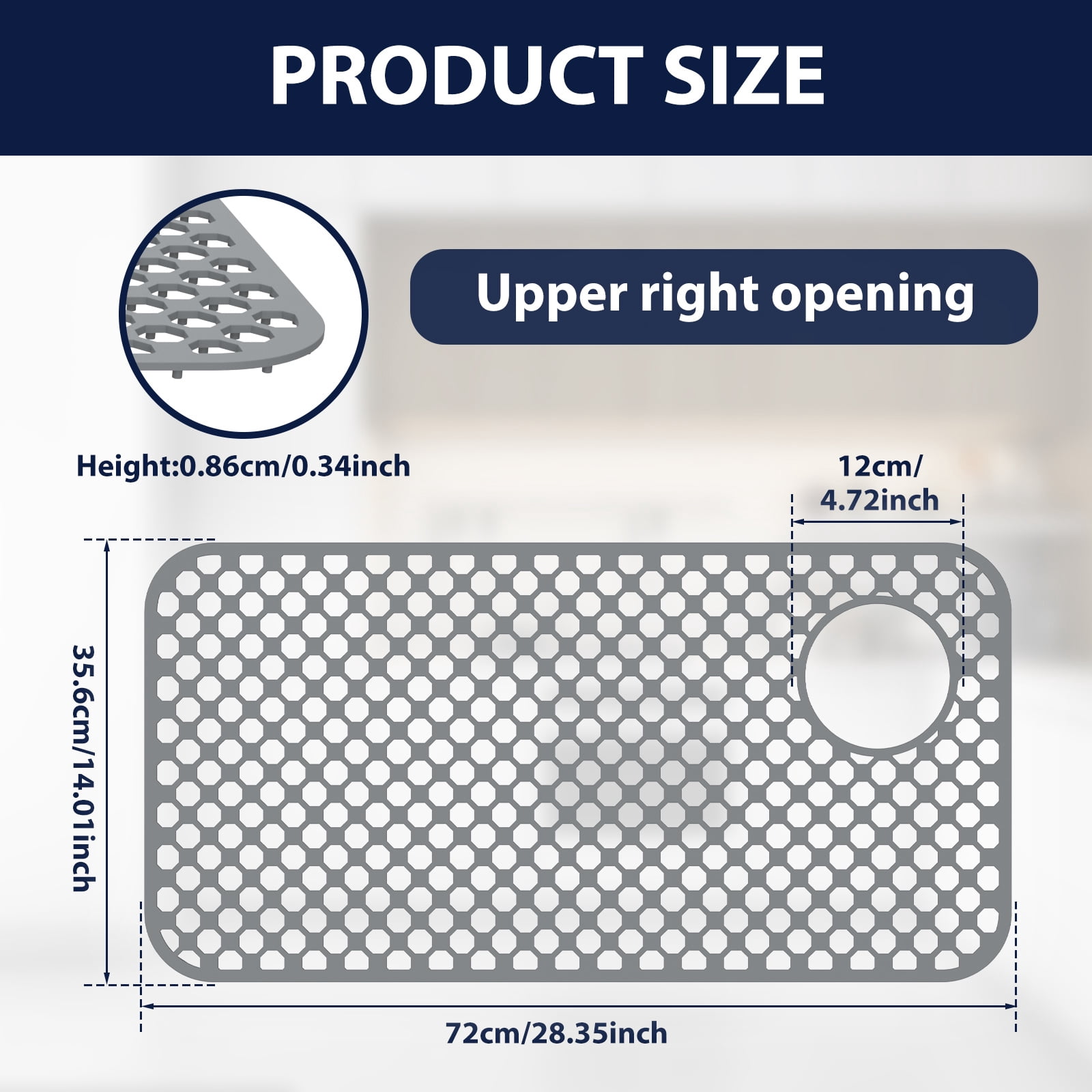 Hollow out Silicone Sink Protector Mat Cuttable Versatile Kitchen Sink Mat With Anti Slip Particle for Stainless Steel Basin Countertop