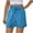 Blue, variant on UAMVSH Cotton Linen Shorts for Women Summer Fashionable Cuffed Hem Shorts Classic Elastic Waist Drawstring Shorts with Pockets
