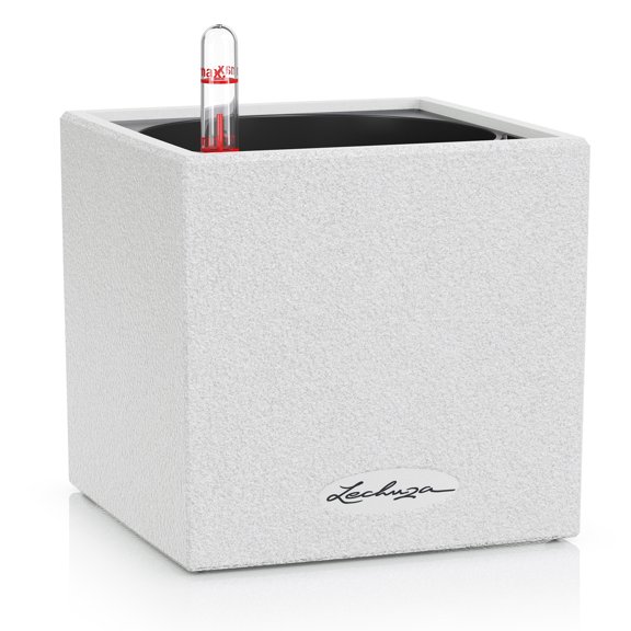 Lechuza USA 5.5" White All In One Stone Finish Planter
