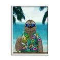 thumbnail image 4 of Stupell Industries Humorous Tropical Vacation Sloth Sunglasses Floral Shirt Framed Wall Art, 24 x 30, Design by Barruf, 4 of 5