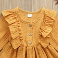thumbnail image 4 of Kiapeise Toddler Girls Long Sleeve Dress Ruffled Princess Party Dress, 4 of 9