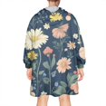 thumbnail image 2 of Wearable Oversized Blanket,Pioneer Flower Floral Print Pattern Wearable Blanket Hoodie for Adults,Cozy Hooded Blankets with Super Pockets,Super Warm Fuzzy Pullover for Women & Men, 2 of 6