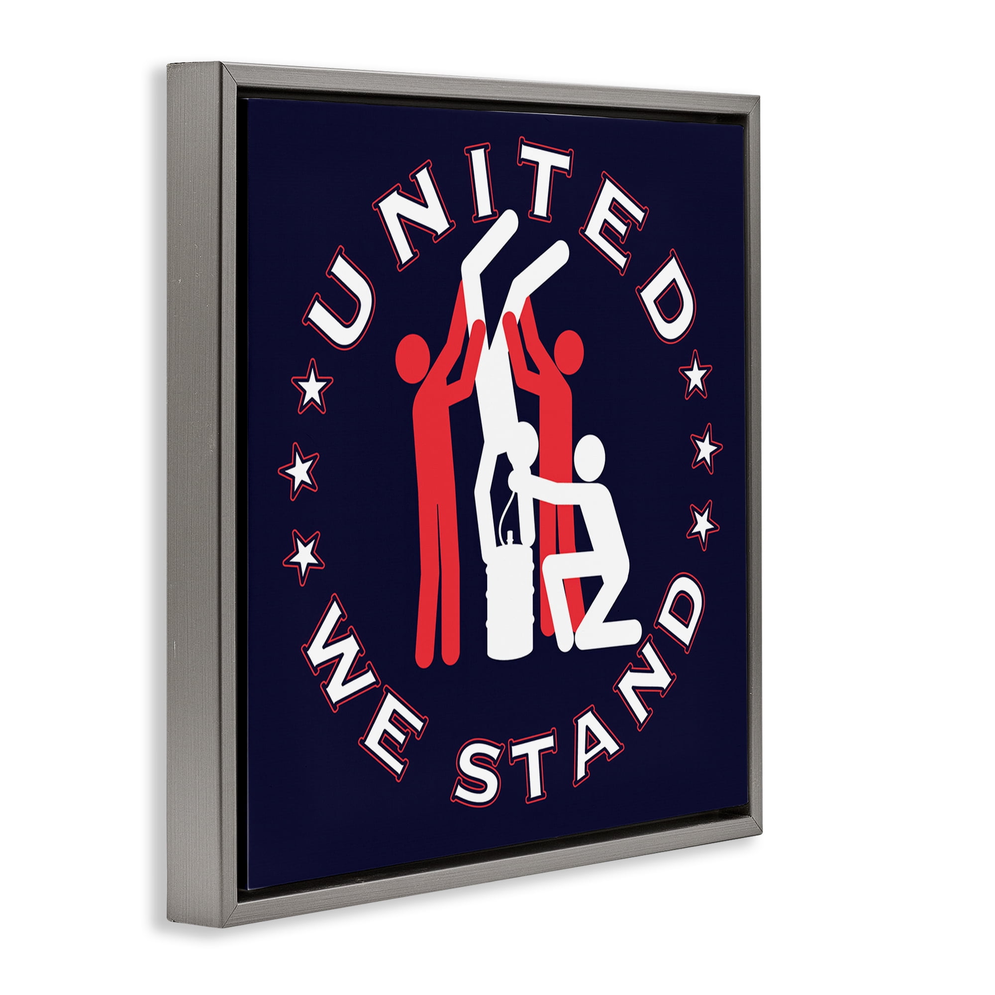 Stupell Industries Funny Keg Stand Novelty & Humor Painting Gray Floater Framed Canvas Art Print Wall Art, 25 x 25