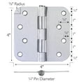 thumbnail image 2 of Design House 9-Pack 4" H x .625" Radius Butterfly Interior/Exterior Door Hinges, Brushed Chrome, 2 of 13