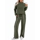 thumbnail image 3 of Conjuntos de Salón para Mujer, Conjuntos de 2 Piezas para Otoño, Pantalones Anchos, Conjuntos A Juego, Ropa de Mujer Verde L, 3 of 8