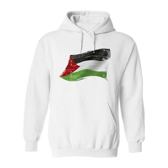 Waving Flag Of Palestine Hoodie Men -Image by Shutterstock, Male x-Large