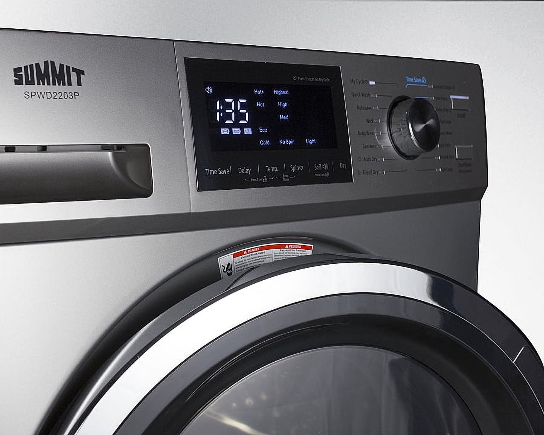 24" Wide 115V Washer/Dryer Combo, Stainless Steel Look