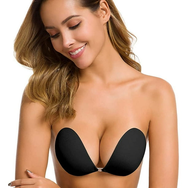 Women Self Adhesive Bra Strapless Lace Invisible Stick Gel Nipple Cover  Push Up