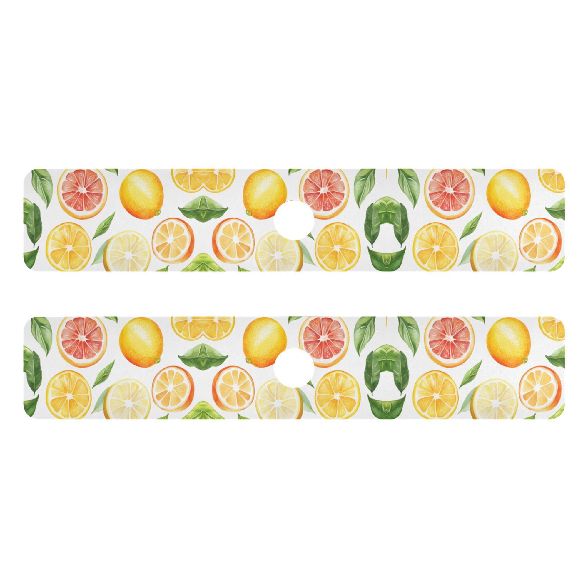 Yayeee Faucet Mat for Kitchen Sink 30" Diatomite Long Splash Guard Pad, Candy Lemon, 2 Pack