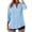 Light Blue, variant on Casual Button Down Shirts Women 3/4 Sleeve Cotton Gauze Tops Dressy Collared Lightweight Blouses Loose Fit
