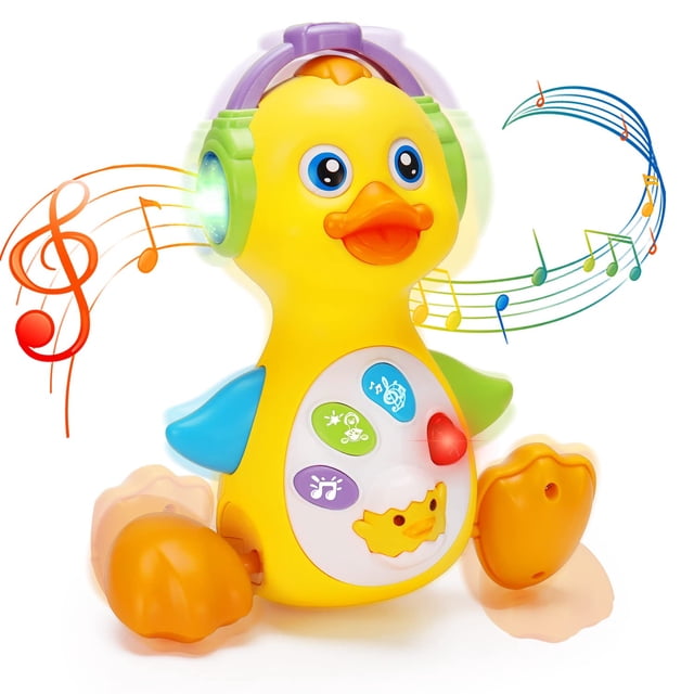 Juguete musical para bebés con forma de pato, Tsomtto, bailando, gateando, barriga