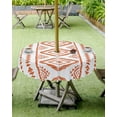 thumbnail image 3 of Outdoor Tablecloth with Umbrella Hole and Zipper Orange Boho Round Outdoor Tablecloths 60 Inch Waterproof Table Cloths Bohemian Style Patio Table Cloth Cover for Outdoor Tables Picnic Garden, 3 of 6