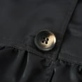 thumbnail image 2 of Generic Solid Color Button Trench Coat with Hat Casual Waist Korean Version of The Classic Trench Coat Puffer Jacket for Children for Holiday Winter Party Christmas（5-6 Years Black）, 2 of 8