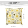 thumbnail image 4 of Throw Pillow Cover 18x18 Inch Decorative Velvet Pillow Cases Square Zipper Cushion Cover for Sofa Bedroom Living Room Home Decor - Bee Floral Daisy Funny Yellow, 4 of 6